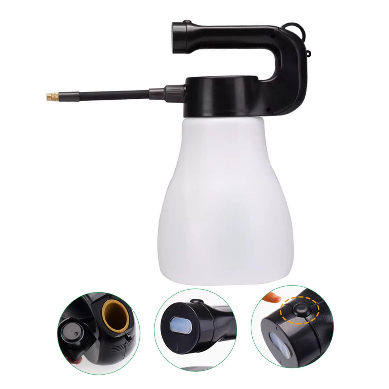 Happyyami Elektrische Gießkanne Mit Verstellbarer Kupferdüse Tragbare Automatische Sprühflasche USB-ladesprüher Für Garten Und Weiß
