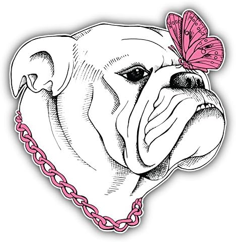 Postwalldecor Bulldog Dog Girl Car Bumper Sticker Decal 12 x 12 cm