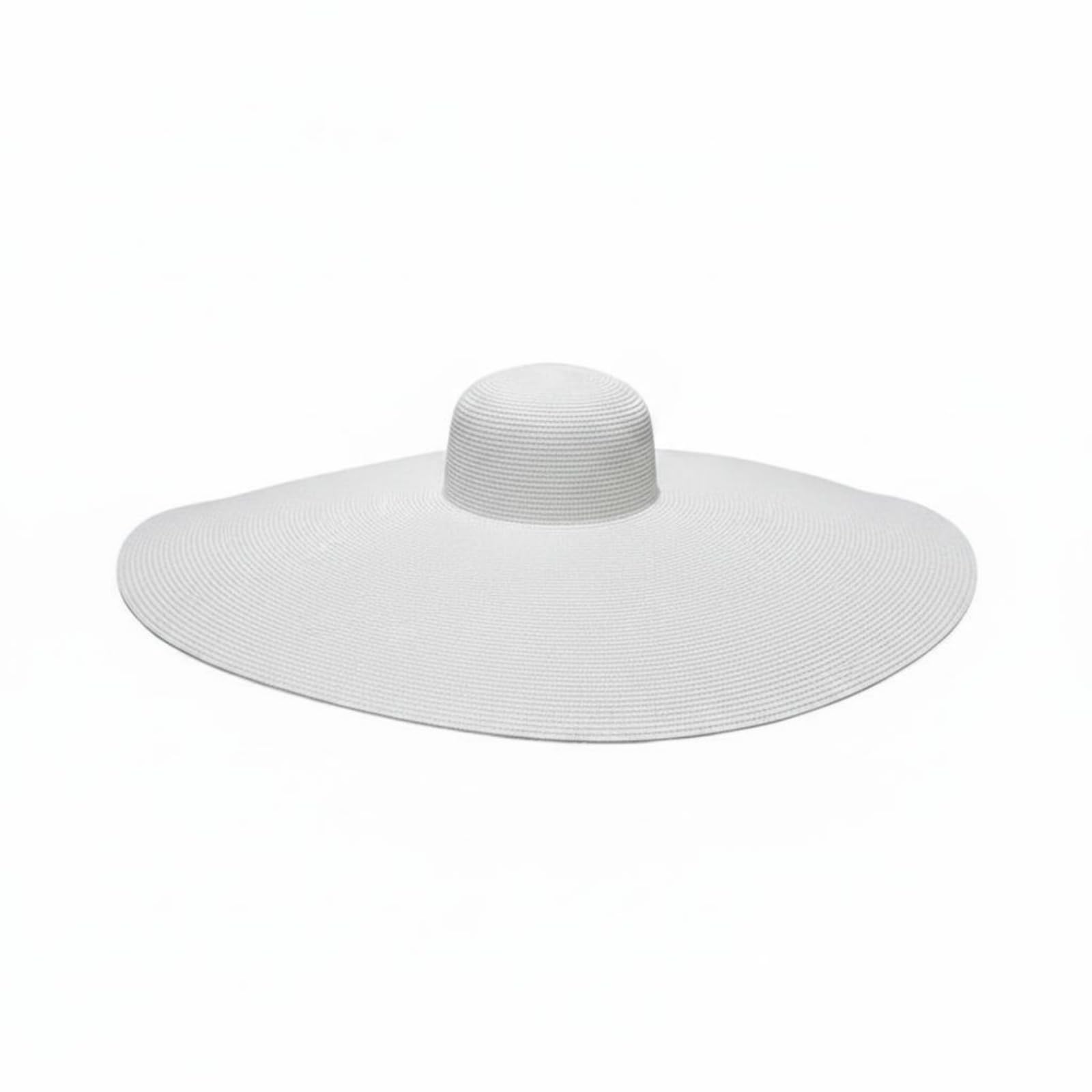 Cappello di Paglia con Ampia Visiera Larga Portatile Cappello da Spiaggia con Ampia Visiera Larga Leggero Accessorio Moda Estivo per Vacanza, White, 25CM