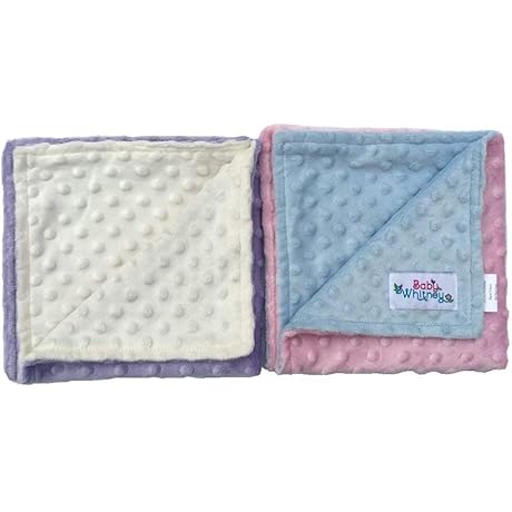 Pink & Lavender Minky Dot Reversible 17" Square Baby Doll Blankets