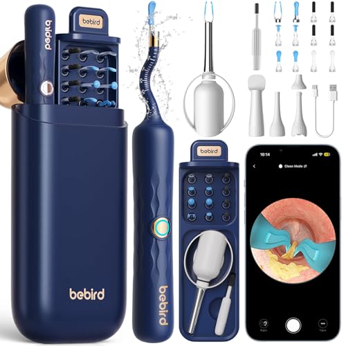 Image of Bebird D39R Ear Wax Removal:Ear Camera with Storage Case &Painless Tweezers | FSA /HSA Flexible HD Camera Fits Curved Ear Canals,12 Earwax Removal Tips, Anti-Insert Guard& 3 Silicone Kits for Family, Blue