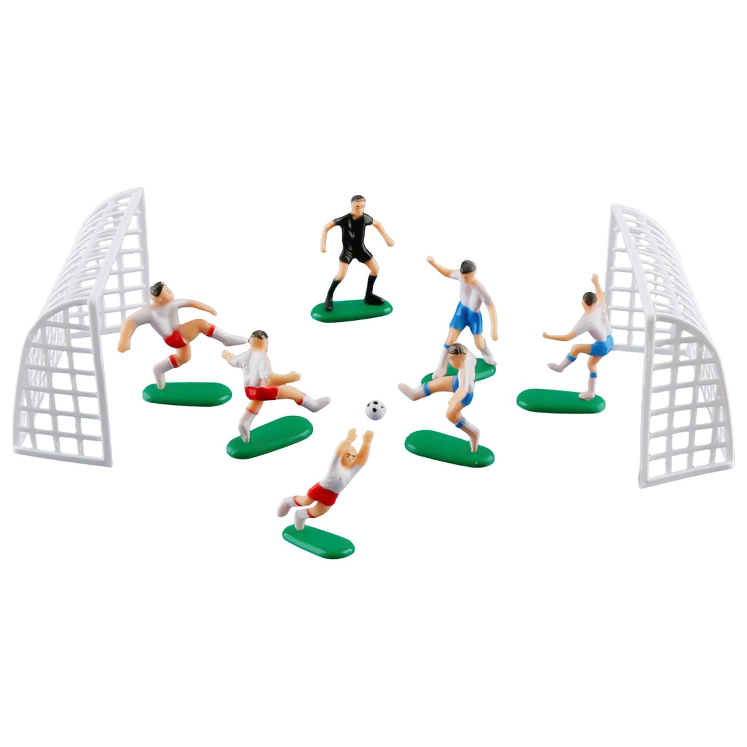 Gaomumu 9PCS Football Cake Topper Set, Durable Plastic Soccer Player Figurines Decor, Realistic Sports Themed Dessert Decor, Reusable Insert Toppers for Birthday Party and Festival Celebrations