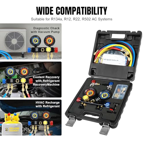 Manifold de Medidores 4 Vías para HVAC Automotriz miniatura 6