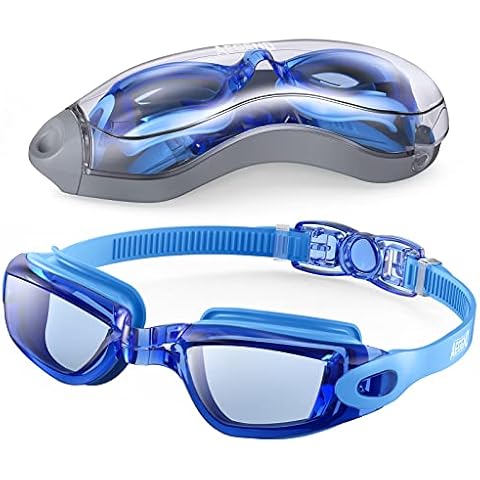aegend Mirrored Swim Goggles with Anti-Fog Cover