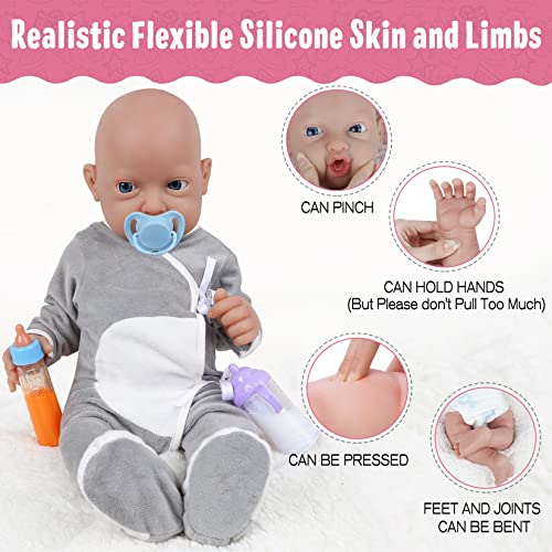 Vollence 18 Inch Full Body Silicone Baby Dolls, Not Vinyl Dolls, Soft Silicone Dolls Full Silicone Baby,Collectible Dolls, Baby Gifts, Teaching Dolls - Boy #TOP4