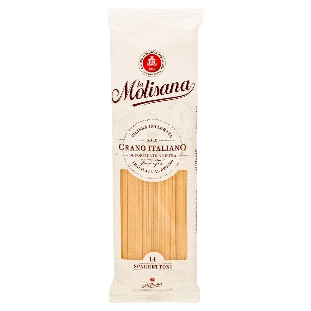 Italian Gourmet Bundle 10x 500g + Italian Gourmet Polpa Gratis – Spaghettoni Italienische Pasta – Extra Dicke Premium Spaghetti für Carbonara, Cacio e Pepe, Bolognese, Meeresfrüchte & Mediterrane