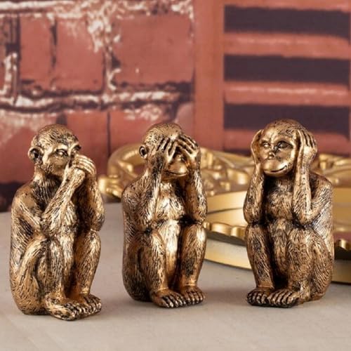 Ensemble de 3 statuettes de singes de la sagesse idée cadeau originale pour un collègue