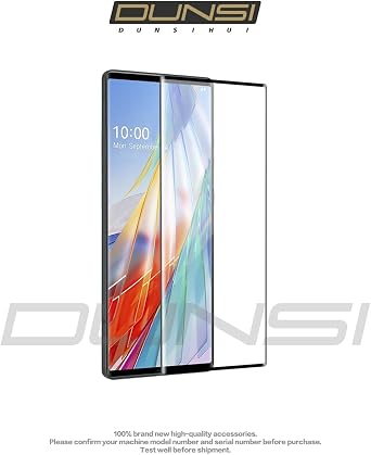 DUNSIHUI 3 Pack Screen Protector for L-G Wing 5G,Anti-Scratch 9H Hardness Full Coverage For L-G Wing 5G Black Edges Silk Print Tempered glass Protector Film.