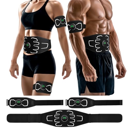 Electronic Muscle Stimulator - Portable Powered Ab Stimulator Muscle Toner for Muscle Conditioning,EMS Ab Machine,Fitness Strength Training Workout Equipment for Men and Women