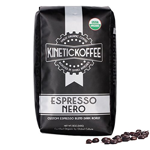 nero espresso - Kinetic Koffee - Espresso Nero - Custom Espresso Blend Dark Roast - Whole Bean Coffee - 12 oz