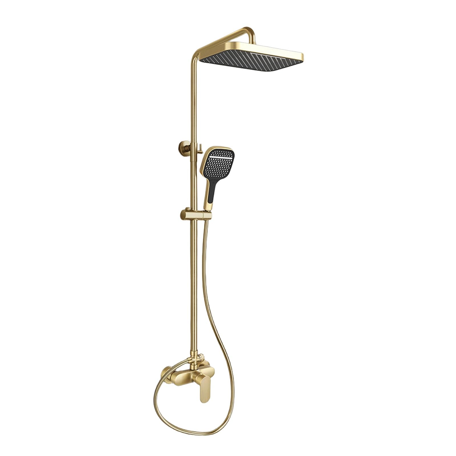 Pomme de douche haute pression dorée et support réglable en laiton pour salle de bain domestique