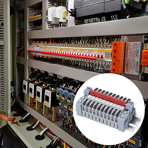 COZERI 10 Stk Reihenklemmen Hutschiene,Durchgangsklemmen, für 0,5-2,5mm² Kabel,für Elektroinstallation, Heimwerkerprojekte und schnelle Verdrahtung