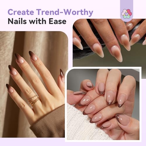 Image of SAVILAND Dilution Free Airbrush Gel Nail Polish: Dark Nude Nail Airbrush Paint High Coverage Hema ＆ Acetone Free with Fine Mist No Clogging for Ombre French Nail Art Design Salon 20 ml