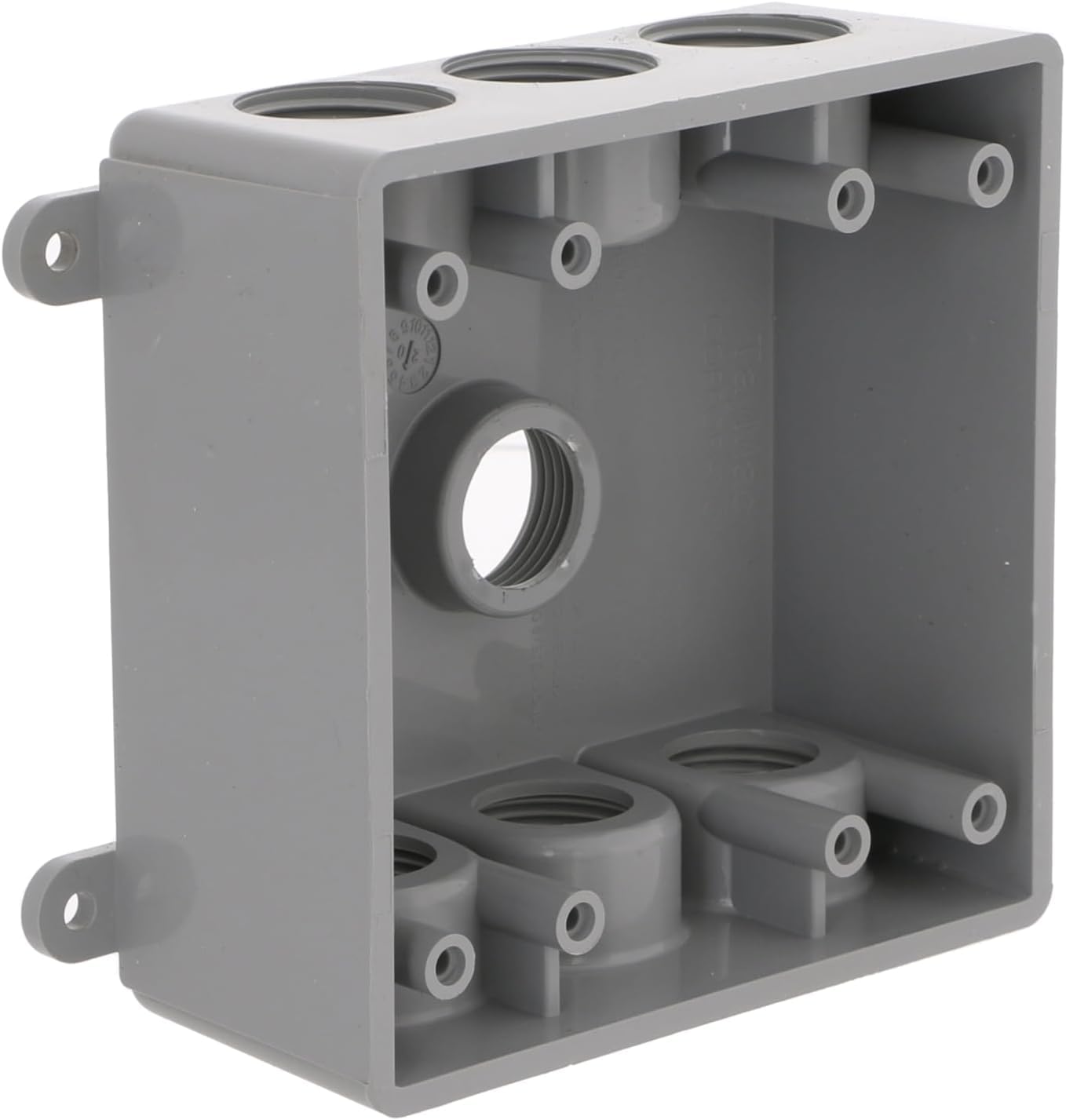 BELL PDB77550GY Two-Gang Weatherproof Box Seven 1/2 in. or 3/4 in. Threaded Outlets, 2 in, Gray — Amazon image 6