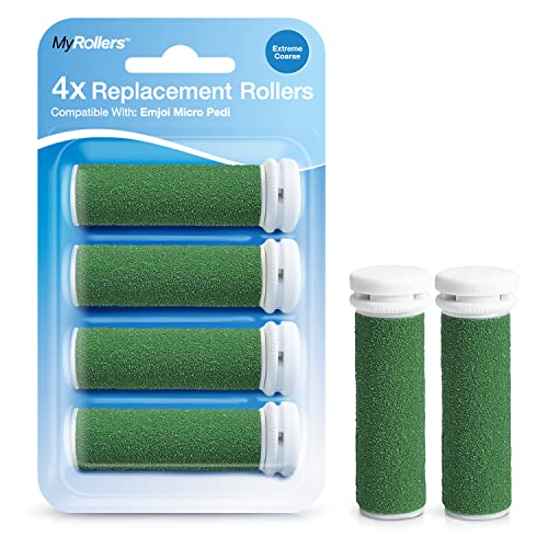 Set de 4 Rodillos Lijadores Extremo Rugoso para Recambio de Emjoi Micro Pedí - Lima electrica pies durezas - Pedicura profesional para pies