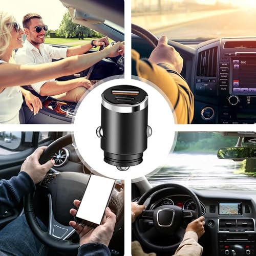 Image of Spiaty USB C Car Charger Fast Charging Adapter, Mini Metal Car Charger with Type C Port for Mobile, Tablet, Camera, Gaming Console & Laptop - Universal Car Charging Adapter