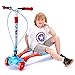 Forbici Scooter per Bambini - Quattro Ruote, Flash Universale Doppia Ruota Posteriore, Adatto per Bambini e Ragazzi di 3-12 Anni Piedi Yo-Yo (Blu)