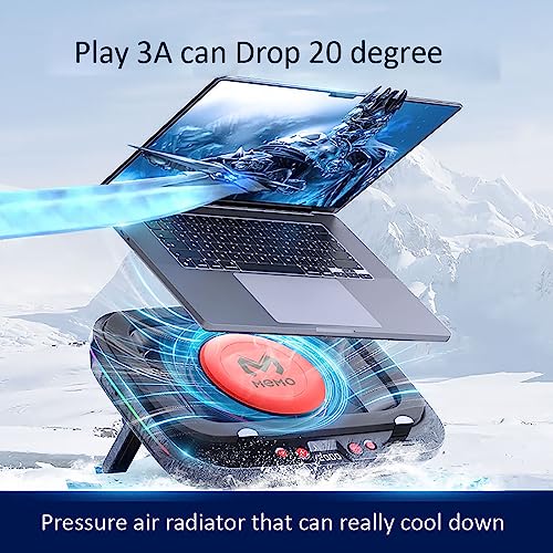 Image of Memo Laptop Radiator- FL08 Quick Cooling Fan 2400RPM Turbo Compressed Air, 7 Step Adjustable Notebook Stand for PUBG Gaming Graphics Video