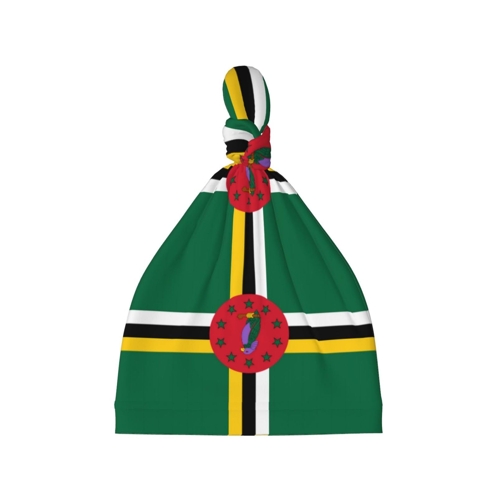 Xzdal Black Soft And Comfortable Baby Flag Of The Commonwealth Of Dominica Beanie Knotted Hat Windproof And Elastic Baby Headwear