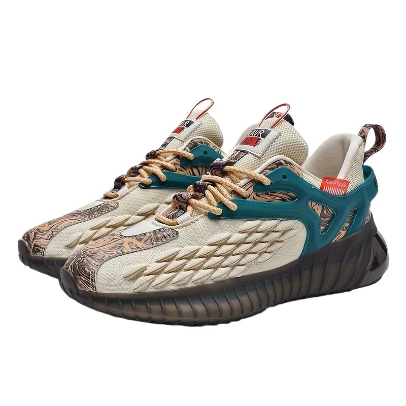 Large Size Fashion Creative Art Running Shoes, Low top mesh Night Running Shoes, Men's Breathable mesh Casual Shoes