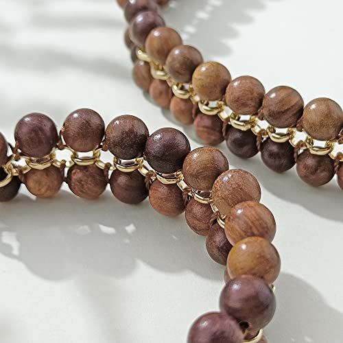 Firstmeet Beads Layer Statement Necklace Choker Bracelet Earrings Vintage Jewelry Set for Women4