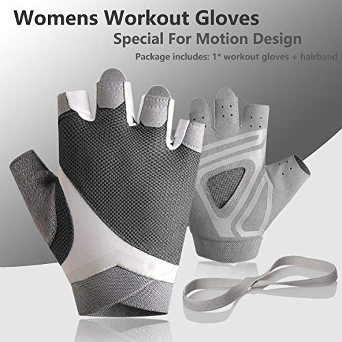image for nononfish Exercise Gloves for Women Fingerless for Weight Lifting, Cyc
