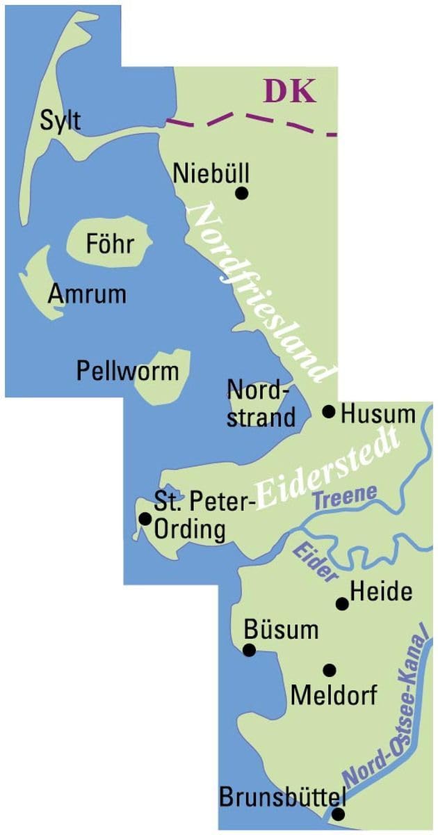 BVA ADFC Regionalkarte Schleswig-Holsteinische Nordseeküste mit Inseln 1:75.000: mit Tagestourenvorschlägen, reiß- und wetterfest, E-Bike-geeignet, GPS-Tracks Download: 701