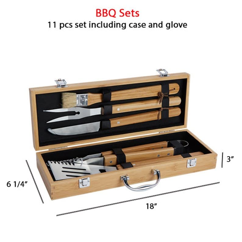 Set de parrilla personalizado con estuche grabado de madera 10 piezas miniatura 4