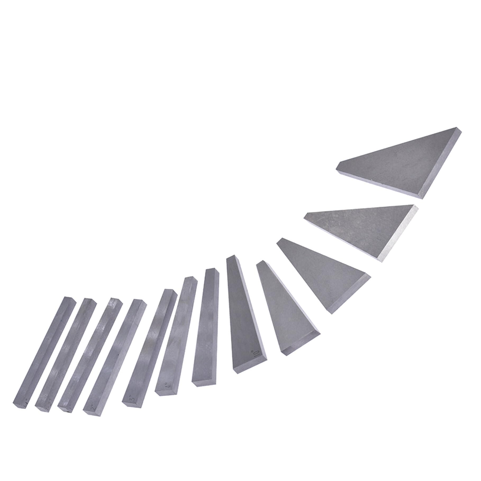 TJHSM 12Pcs 1/4Angle- 30Angle Gauge Block Set Machinist Tool Angle Gauge Block Lathes Milling Ground Gauge Angle