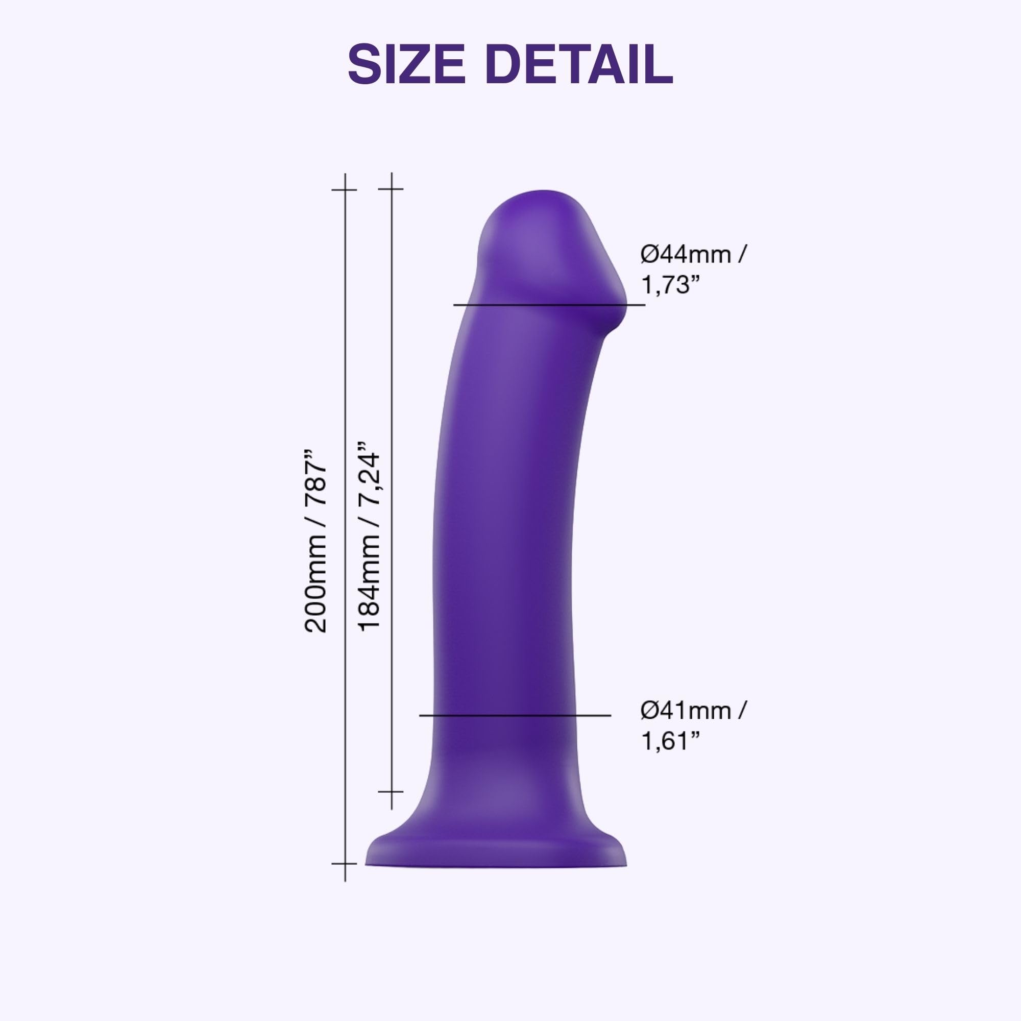 Strap-On-Me Fallo Flessibile Doppia Densità | Modello Semi-Realistico Ultra Morbido in Silicone 100% | Impermeabile e Compatibile con Imbrago e Lingerie | XXL, XL, L, M, S