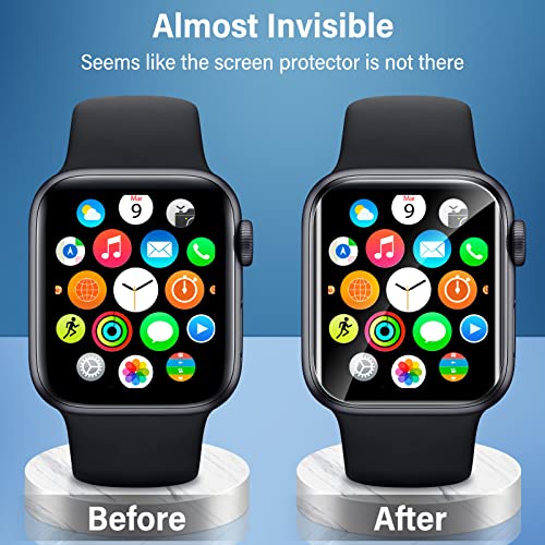 8Pack Designed For Apple Watch Series 8/7 Screen Protector 45Mm Military-Grade Replacement Tpu Film [Not Glass] Iwatch Protector Anti Scratch Fingerprint Bubble Free High Touch Screen Protection Clear #TOP4
