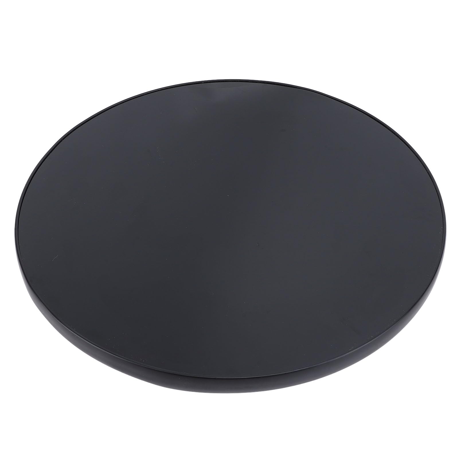 Jauarta 450mm Round Table Top Fade Proof Erosion Fast Installation Glossy Black Solid Wood Table Topwith Screws for RV Yacht Deck Terrace