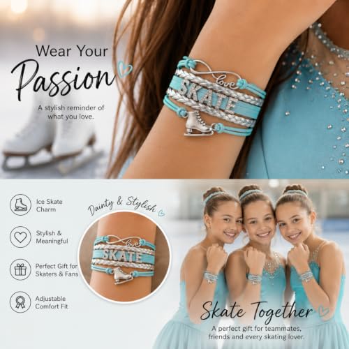 Image of Sportybella - Figure Skating Bracelet, Figure Skating Jewelry, Ice Skating Jewelry, Ice Skate Charm Bracelet - Figure Skating Gifts for Her