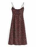 Omoone Womens Floral Dress Low-Cut Square Neck Spaghetti Strap Tie Bodycorn 90s Y2k Sun Dresses (02 Black, Small)