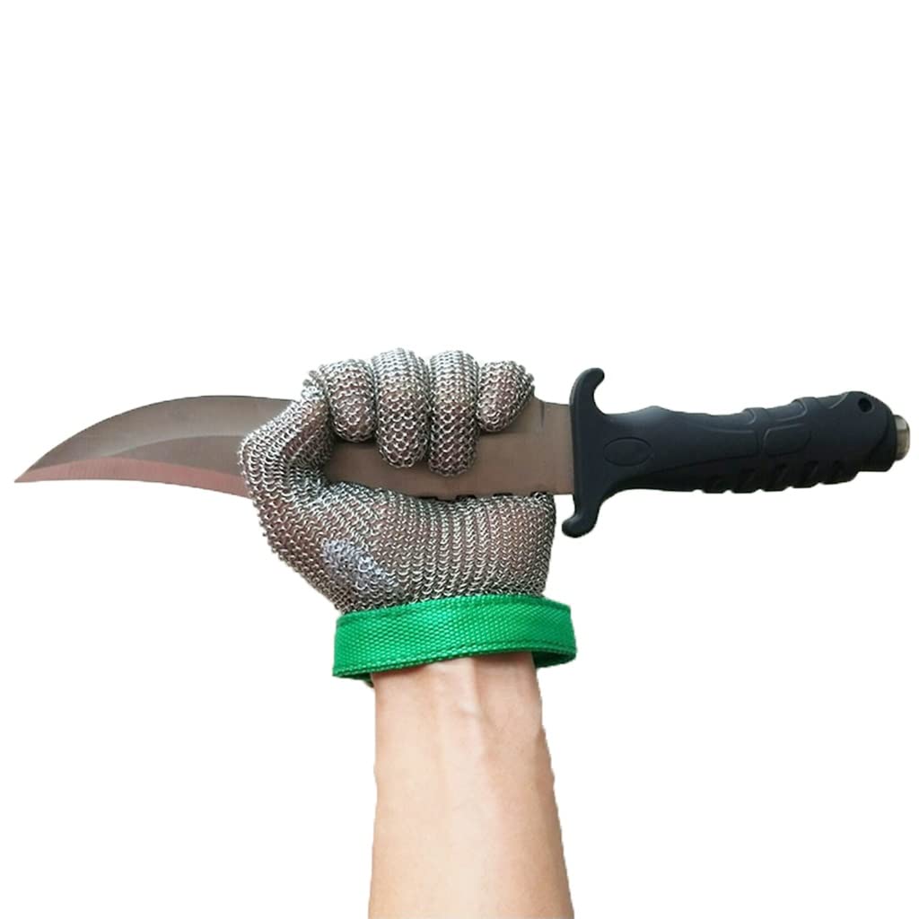 Guantes Resistentes al Corte de Acero Inoxidable 304, Guantes de Trabajo de protección de Clase 9 (Size : 1pcs/M)
