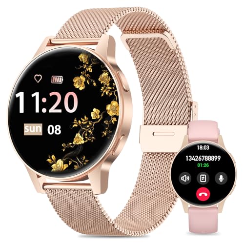 SLOKSFil Reloj Inteligente Mujer, 1.27' TFT con Llamadas Bluetooth Smartwatch Mujer, Ciclo...
