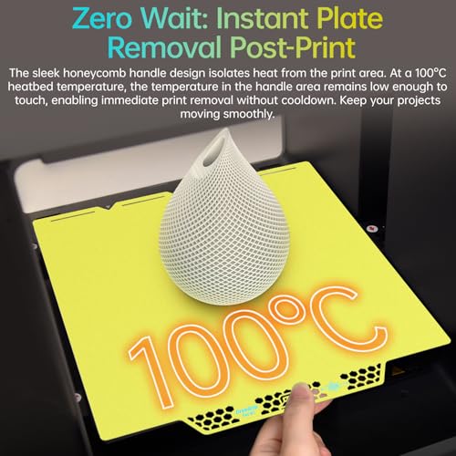 Image of BIQU CryoGrip Pro Glacier Yellow Compatible with Snapmaker U1 3D Printer 276x304.5mm Panda Build Plate Double Sided Upgrade Plate Removable Surface Platform