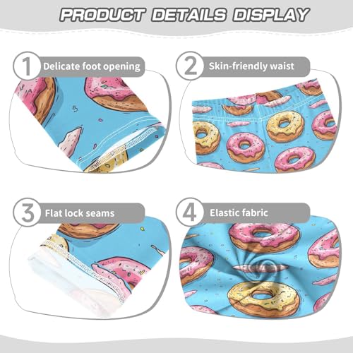Girls Leggings Donut Blue Print Soft Toddler Leggings for Girls Kids Pants Size 4T-10T3