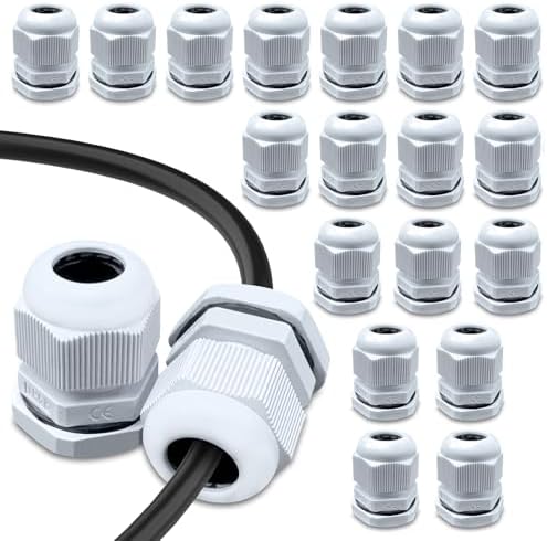 Caianwin IP68 Cable Glands Set of 20 M20 Nylon Cable Glandula Con...
