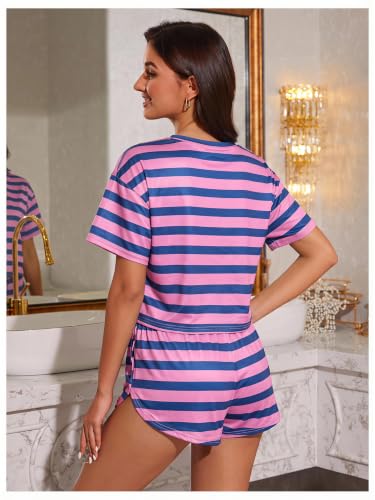 Image of OYOANGLE Pajamas for Women Set Side Split Shorts Pj Sets Sexy Lounge Sets | 2 Piece Cute Pjs,Womens Pajama Sets,Loungewear,Matching Pjs,Sleepwear for Gifts,Wedding,Party