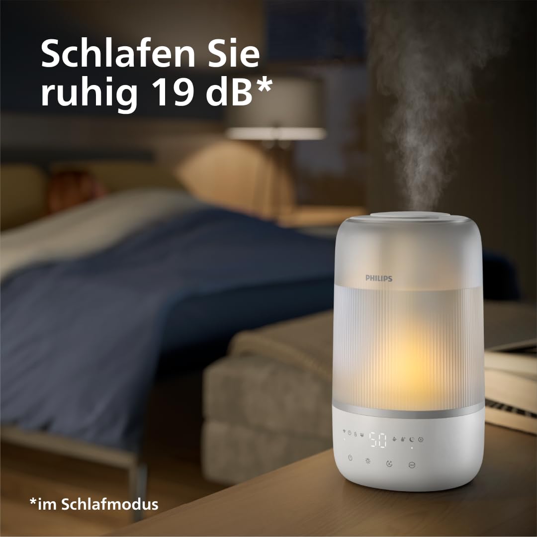 Philips Smart Humidifier HU1509/00, leise, Aromatherapie, Nachtlicht, für Räume bis 38 m²