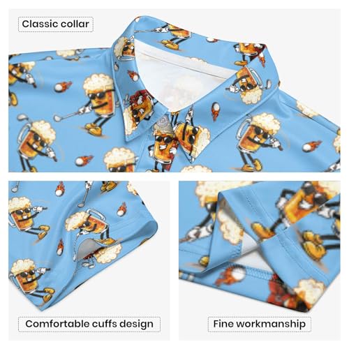 Polo clásico para golf para hombre con mangas cortas, cómodo y ligero, con cuello clásico y botonera para golf y uso casual miniatura 5
