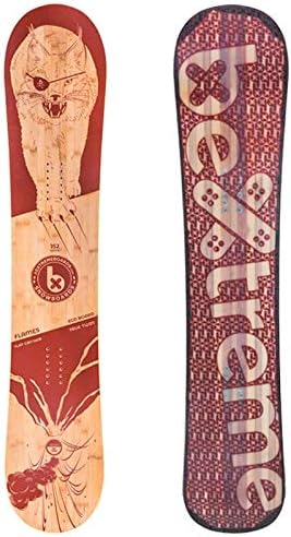 BEXTREMESnowboard Flames 2019 All Mountain Freestyle and Freeride Multi-Purpose Eco-Board Made of Bambu, Maple and Beech Measures 152, 157 and 160 cm Wide. Now Table for Men and Women