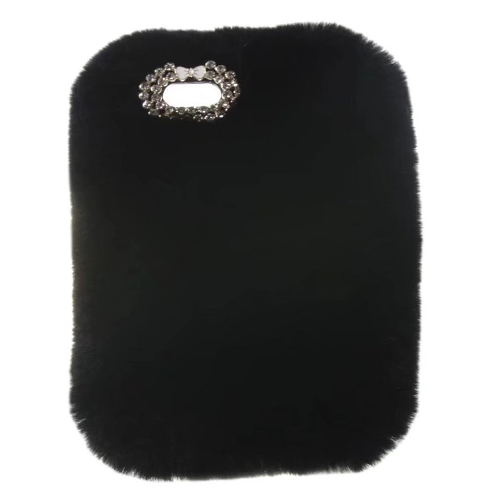 Case for iPad 10.2" 9th 8th 7th,Handmade Diamond Furry Fuzzy Luxury Bling Fluffy Winter Warm Soft Rabbit Fur Plush Cover Case for iPad Air 3 (2019)