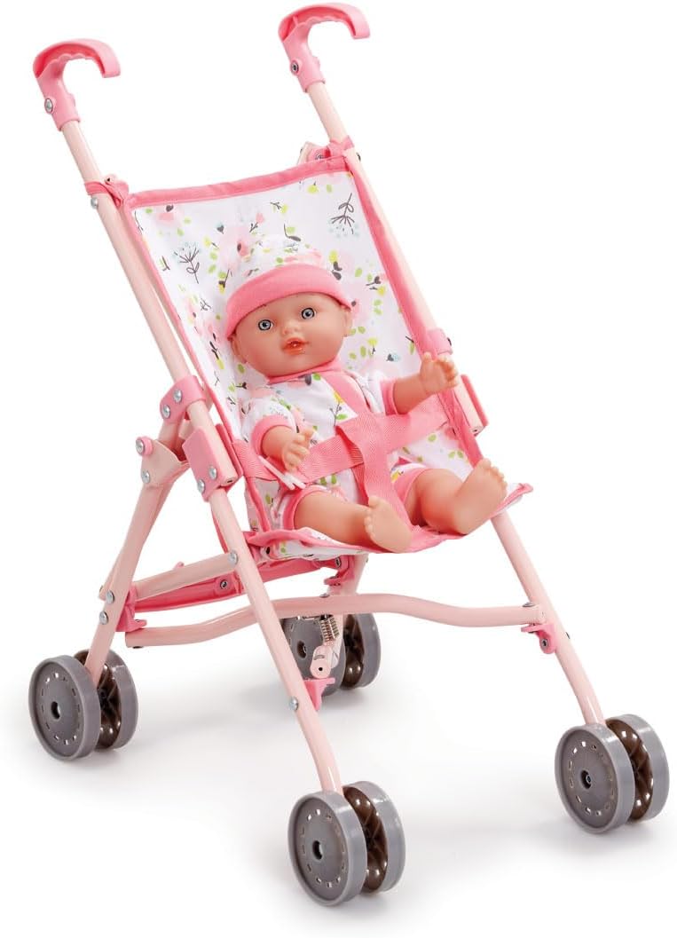 Pink Cupcake Baby Doll & Stroller – Pushchair, Buggy, Pram Toy for Children Aged 3 and Up