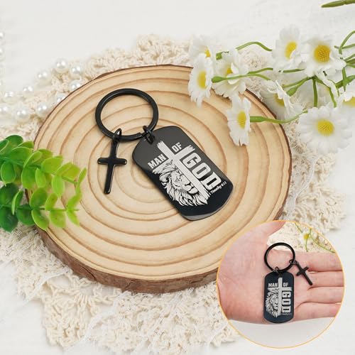 Keychain for Men Boys, Dog Tag Style Key Chain, Black Key Rings Birthday Christmas Veteran Day Gifts4