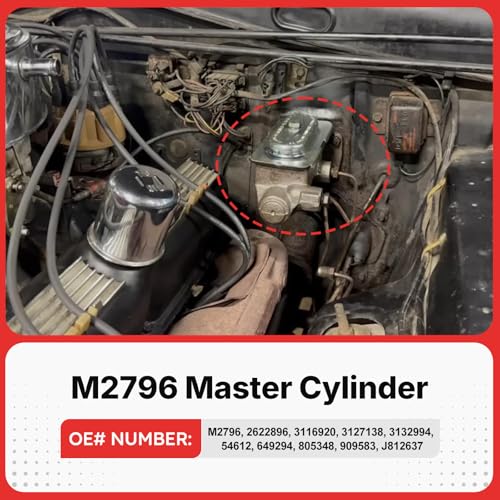 M2796 Brake Master Cylinder for Hudson, Jeep, AMC, Kaiser, Frazer, Nash, Packard Vehicles - CJ3, CJ5, CJ6, Dispatcher- OE# 2622896 3116920 3127138 3132994 54612 649294 805348 909583 J812637