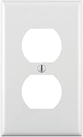 Leviton 80703-W 1-Gang Duplex Receptacle Wallplate, White - Durable Thermoplastic Nylon, Standard Size, Easy Install