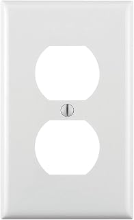 Leviton 80703-W 1-Gang Duplex Receptacle Wallplate, White - Durable Thermoplastic Nylon, Standard Size, Easy Install