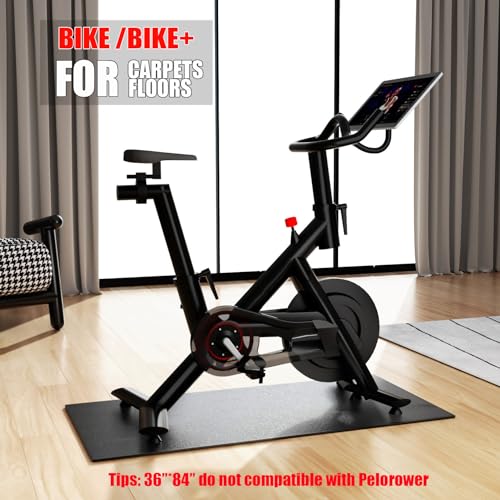 Image of Cycleclub Bike Mat Compatible with Peloton Bike,Elliptical,Treadmill Mat, 6mm Thick, Under Exercise Bike Trainer Pad for Indoor Stationary Spin Bike Gym Equipment Hardwood Floor Carpet Protector